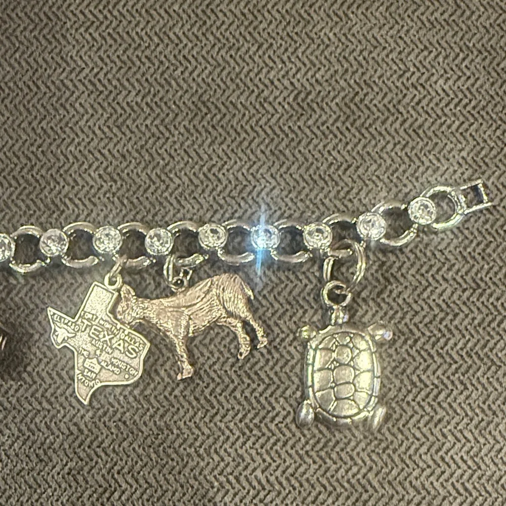 Texas Sterling Silver Charm Bracelet